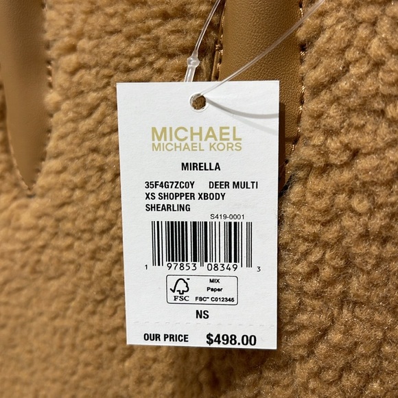 Michael Kors Mirella Extra-Small Sherpa XS SHOPPER XBODY
SHEARLING Crossbody TZ - Picture 12 of 16